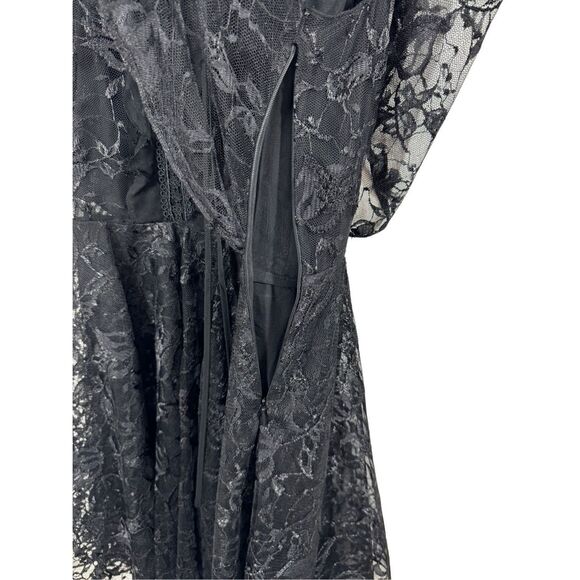 NWT SACHIN & BABI Net a Porter ONASSIS Black LACE LAYERED Dress Size 4 - Picture 13 of 16